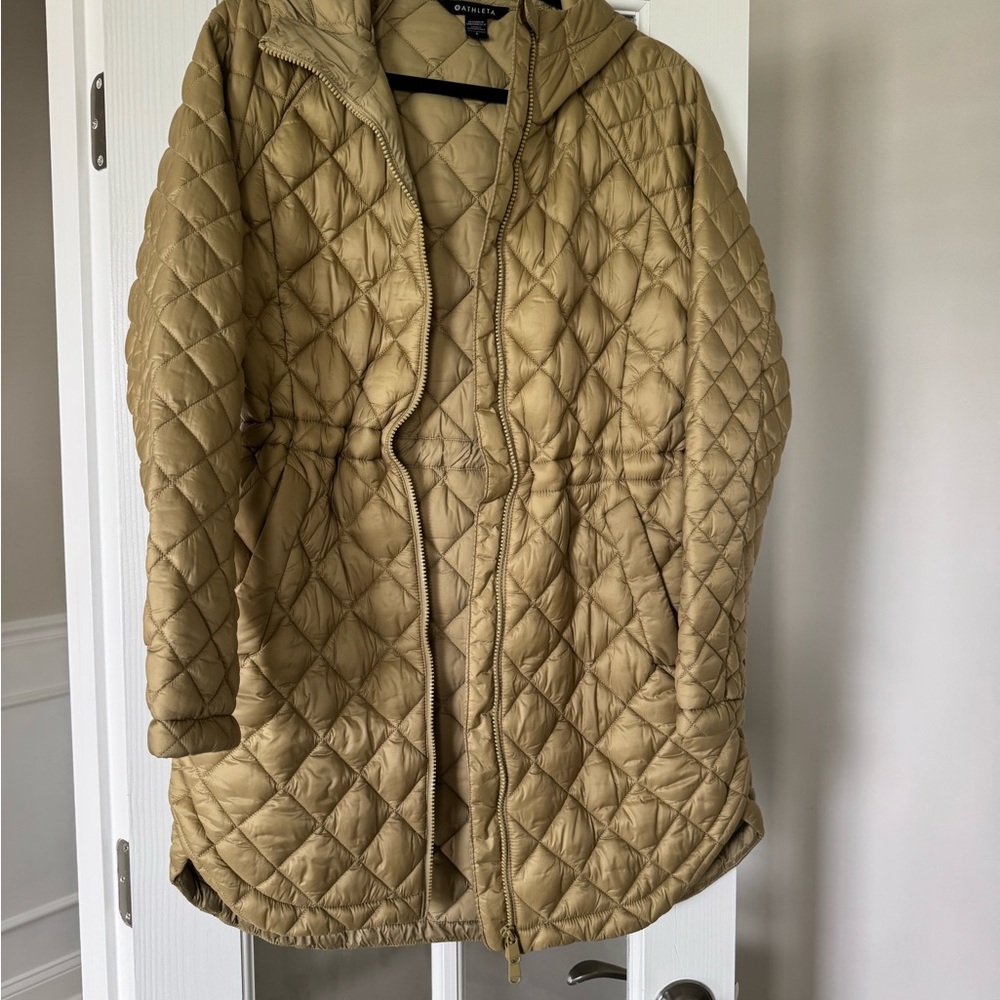 Athleta Quilted Tan Puffer Jacket